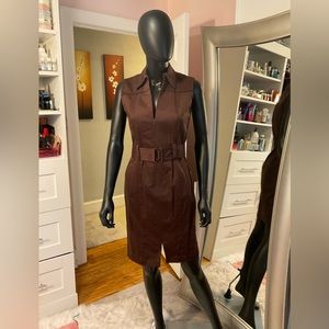 Calvin Klein short sleeve brown shirt dress size 2
